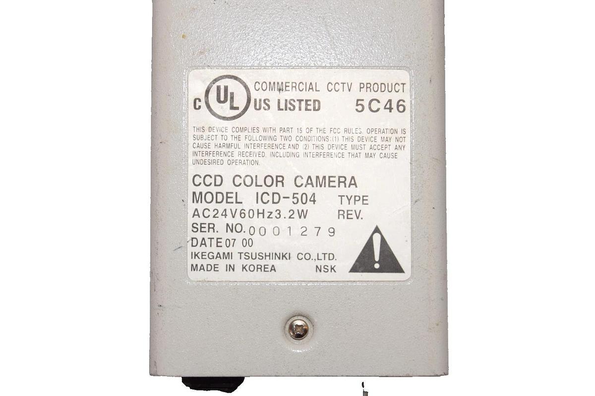Used Ikegami / HamiIton ICD-508 Color Security Camera w/Computar 3.5-8mm 1/3" Lens