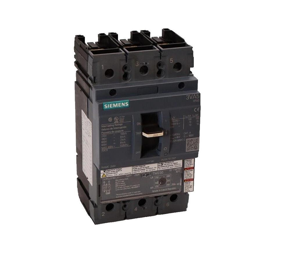 Siemens  3VA5 HFAS Circuit Breaker 250A 250 Amp 3VA5225-6EC31-0AA0 250H 3p NEW