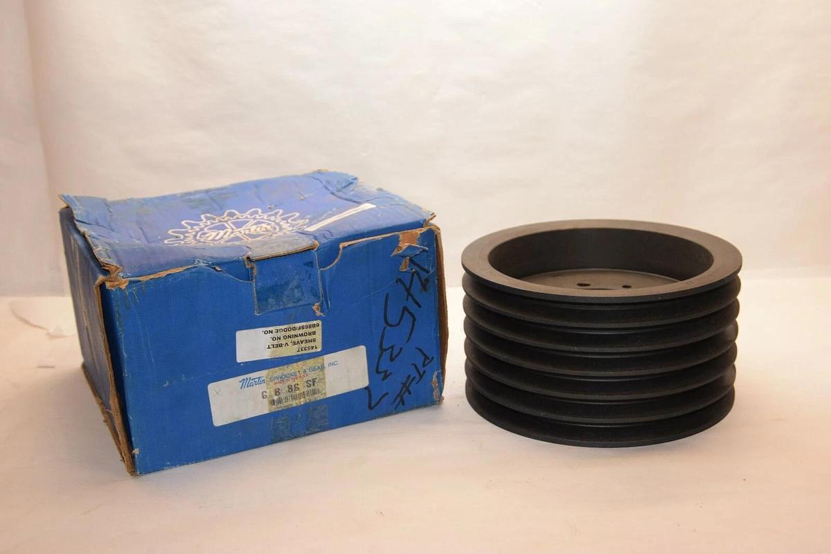 (NEW) MARTIN 6B86SF 6-Groove V-Belt Pulley