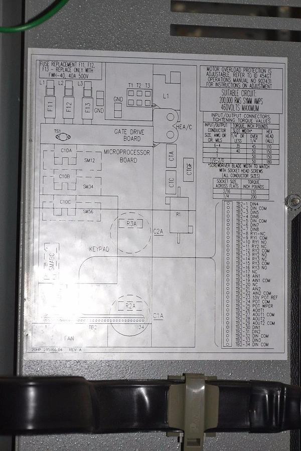 Used ROBICON 10HP 10hp AC DRIVE ID-454GT 3PH 460V  457G12.00