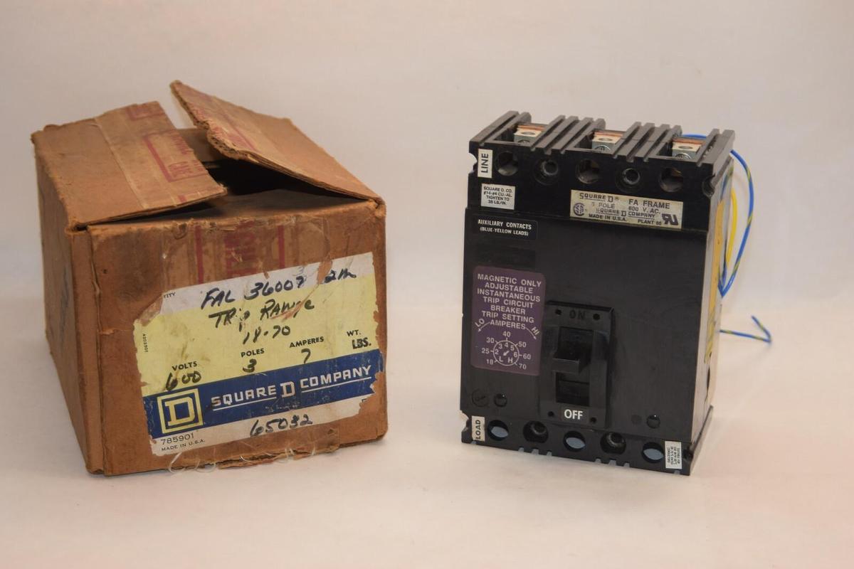 (NEW) SQUARE D FAL3600712M1212 7A 7 Amp 7 A 600V 3P Circuit Breaker