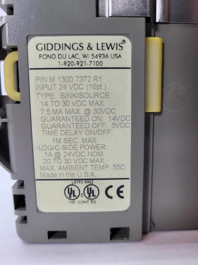 Used Giddings & Lewis Input 24vdc Sink Source M.1300.7372.R1 M 1300 7372 R1 *AS-IS*