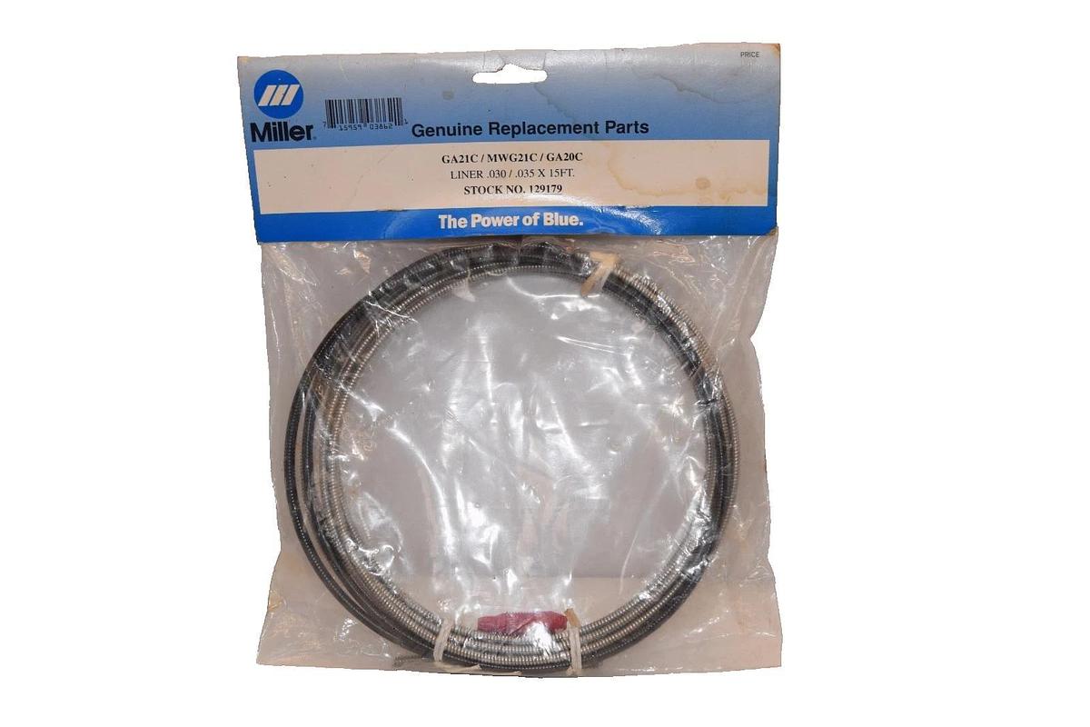 Miller 129179 , GA21C / MWG21C / GA20C MIG Gun Liner .030/.035x15Ft (New)