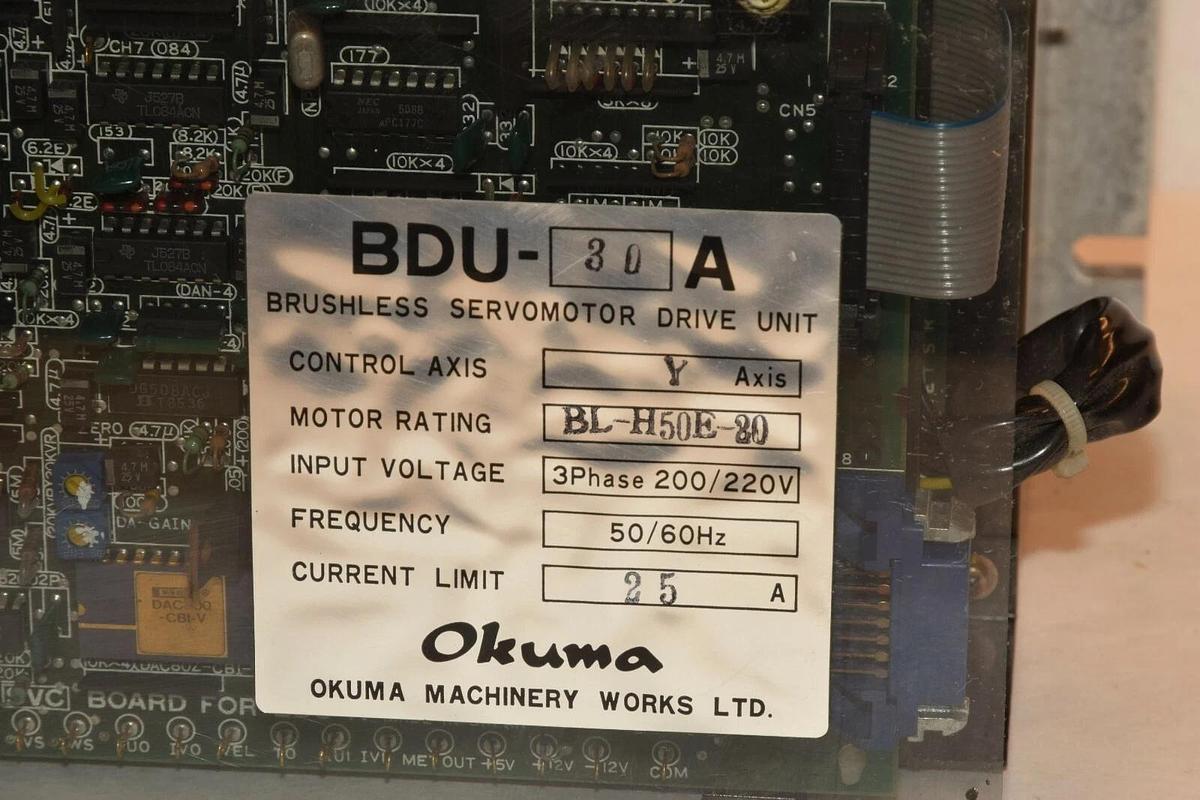 Used OKUMA BDU-30A BDU30A BL-H50E-80 3Phase 200/220V 50/60Hz 25A Servomotor Drive
