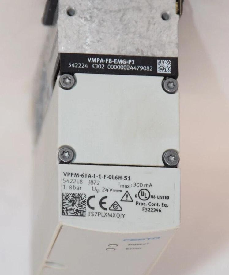 Used FESTO VPPM-6TA-L-1-F-0L6H-S1 , 542218 300mA Pressure Regulator