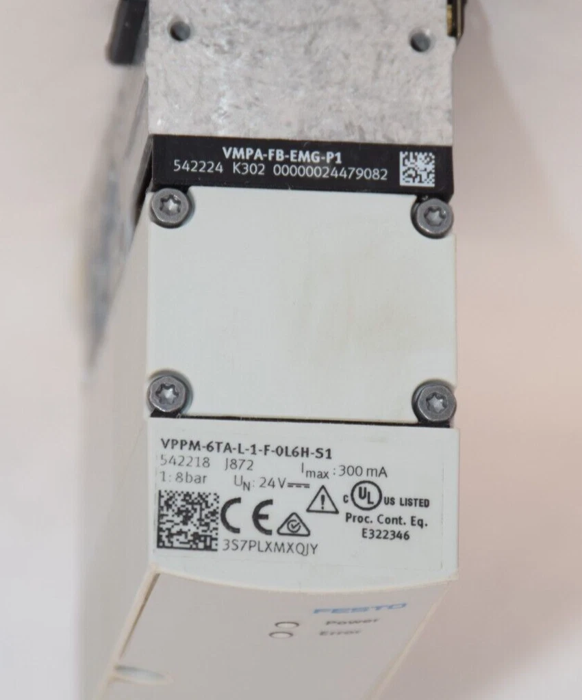 Used FESTO VPPM-6TA-L-1-F-0L6H-S1 , 542218 300mA Pressure Regulator
