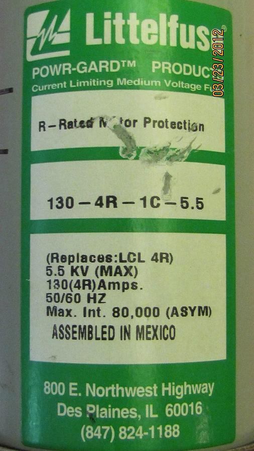 Used LITTELFUSE FUSE R-RATED 130-4R-1C-5.5 130 4R 1C 5.5 1304R1C5.5 130(4R) AMP A