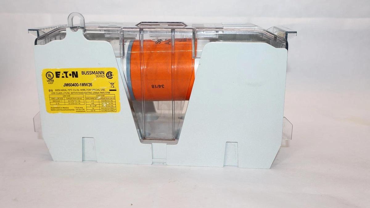 Used Eaton Bussmann Power Distribution Fuse JM60400-1MW26 CVR-J-60400-M AJT225 225a