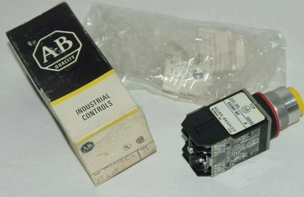 (NEW) ALLEN BRADLEY 800MR-B2BS 800MR-B2 Series A Yellow Push Button Switch