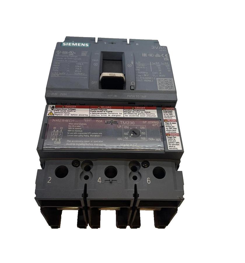 Siemens Circuit Breaker 3VA5215-6EC31-0AA0 3 pole 150 Amp 150a (NEW)