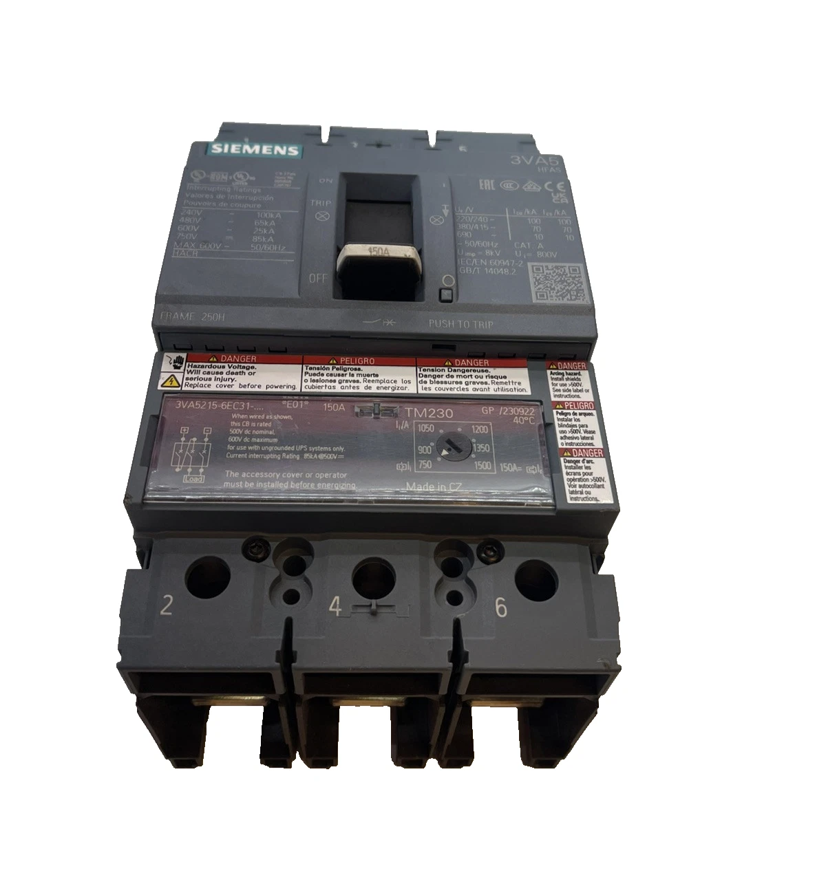 Siemens Circuit Breaker 3VA5215-6EC31-0AA0 3 pole 150 Amp 150a (NEW)
