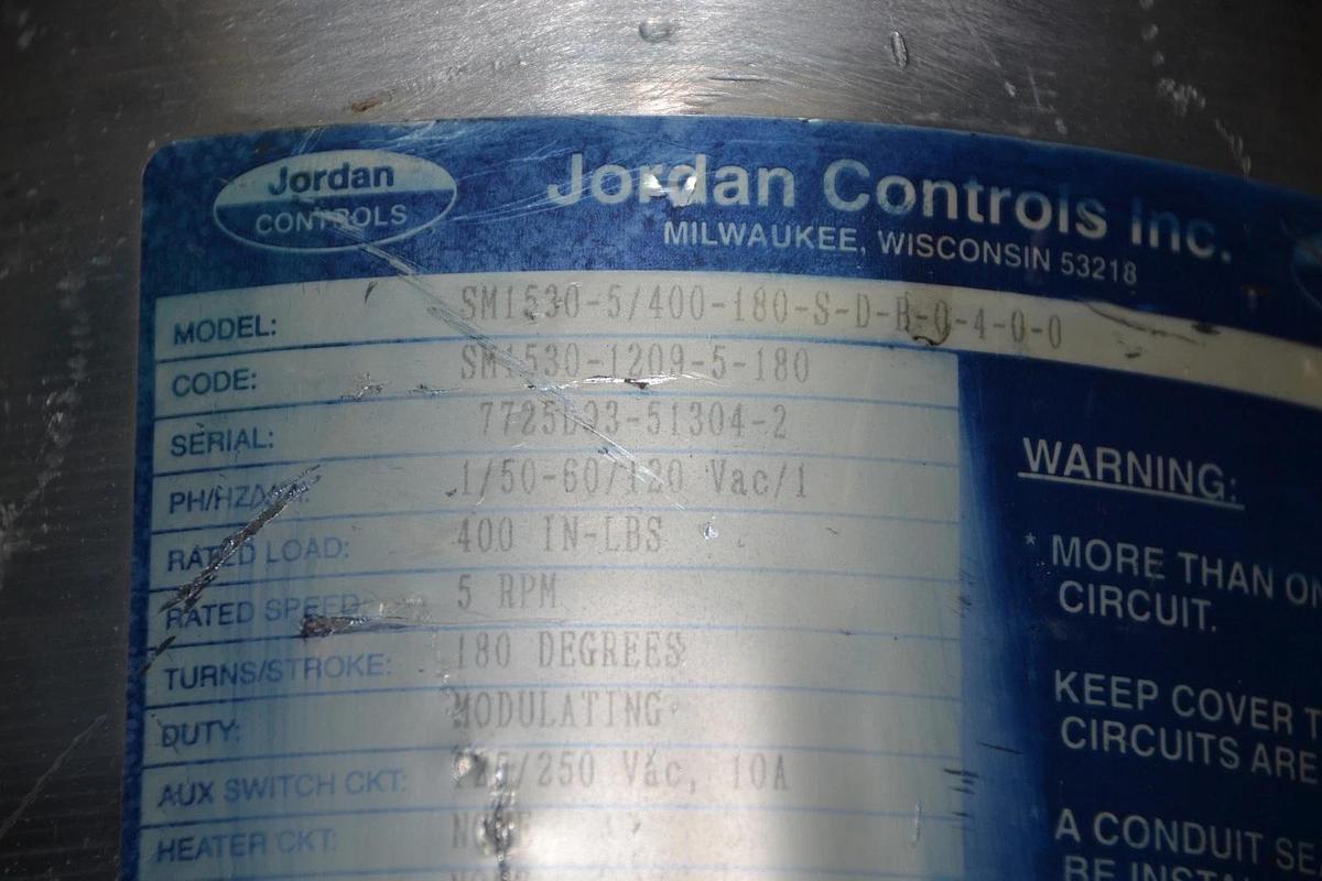 Used JORDAN CONTROLS INC. SM-1530-5/400-180-S-D-B-0-4-0-0  ROTARY ACTUATOR