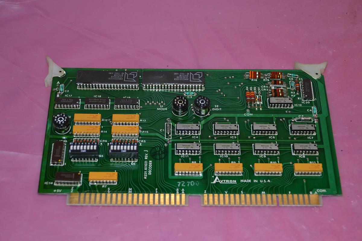 Used AVTRON CIRCUIT BOARD CARD A11021 REV. J DECODER MODULE