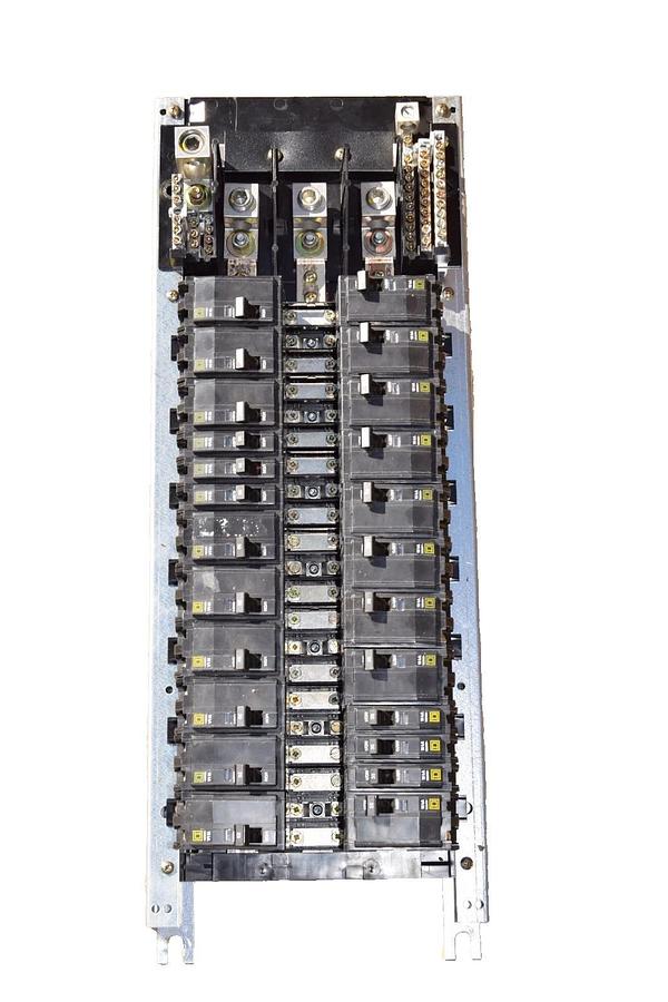 Used Square D 42 Circ 225A Main Lug Panelboard Interior NQOM442L225GSA 3ph 20a & 30a