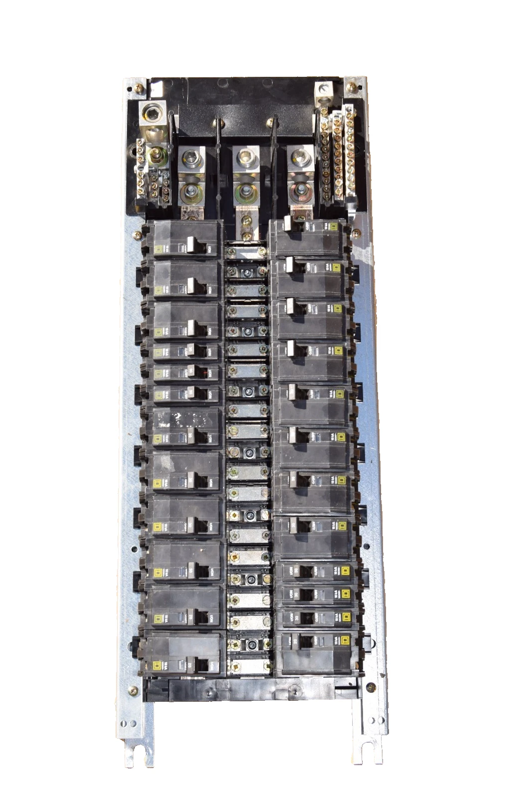 Used Square D 42 Circ 225A Main Lug Panelboard Interior NQOM442L225GSA 3ph 20a & 30a