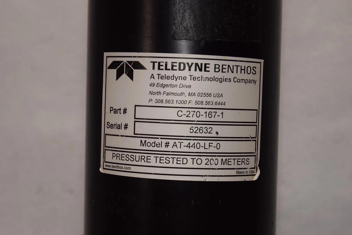 Used Teledyne Benthos Transponder Transducer AT-440-LF-0 C-270-167-1 Oceonographic