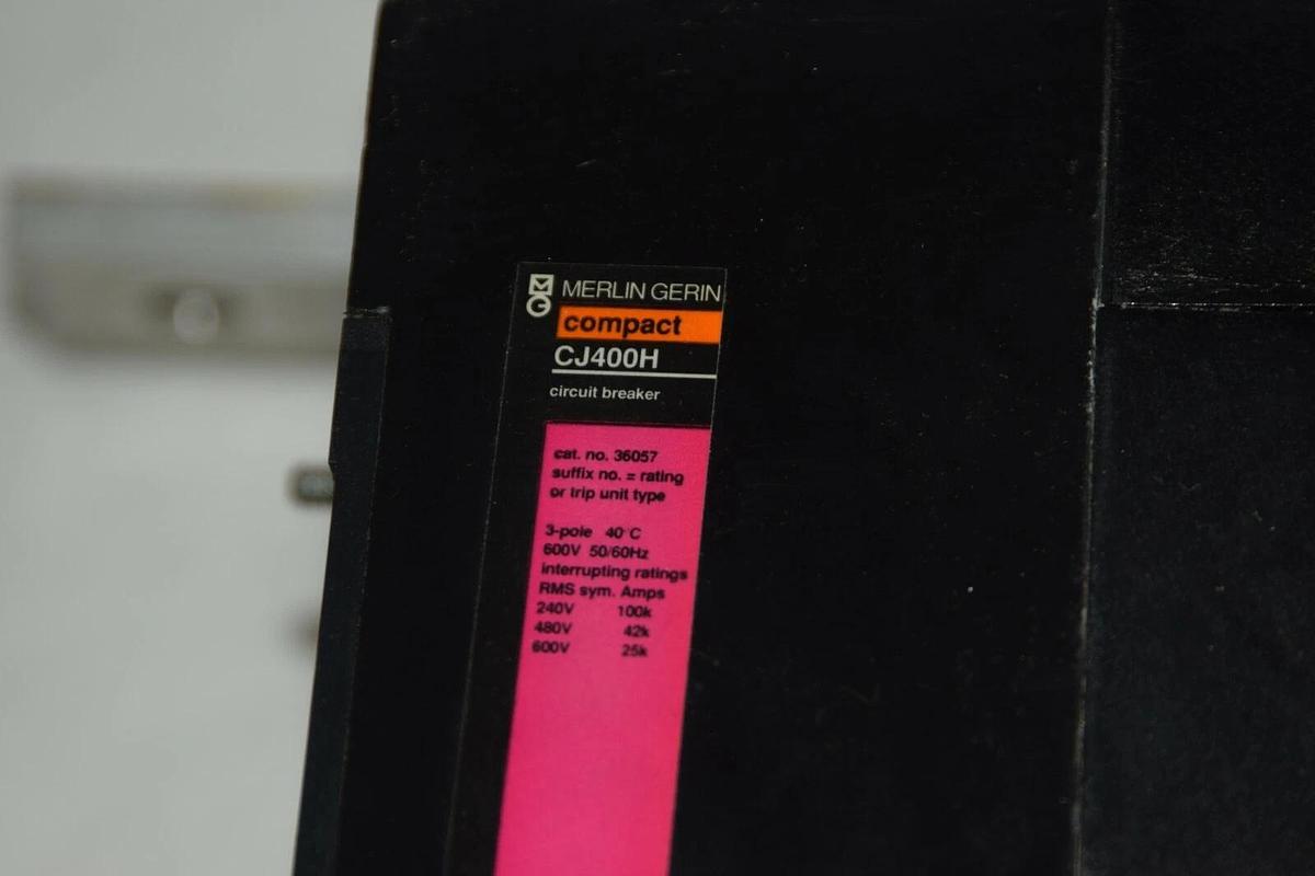 Used Merlin Gerin COMPACT CJ400H 36057 400 AMP Breaker Electronic Trip 400A 400 A