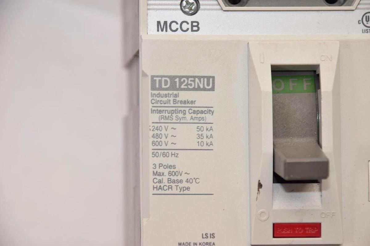 Used SUSOL LS TD125NU, MCCB , LSCA1 40A Amp 3Pole 50/60Hz Industrial Circuit Breaker