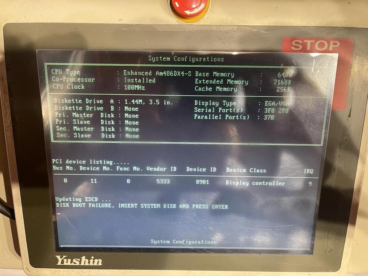 Used Yushin T/W566894 Touchscreen Robotic Teach Pendant F8342392 Computer