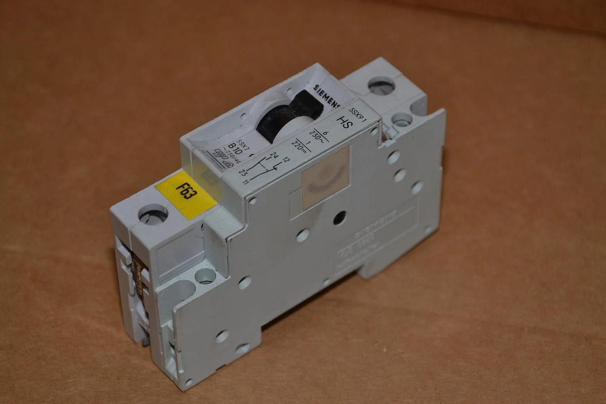 Used SIEMENS 5SX2 B10 5SX91 HS 5SX91HS 10A 10 Amp A 1p 1POLE CIRCUIT BREAKER
