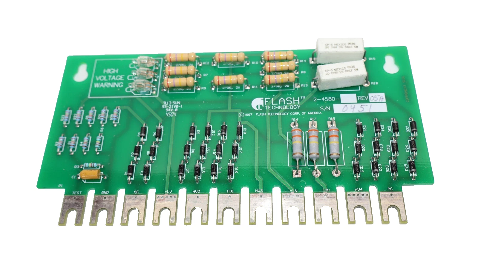Used Flash Technology 2-4580 Rev 05A Printed Circuit Board / Card