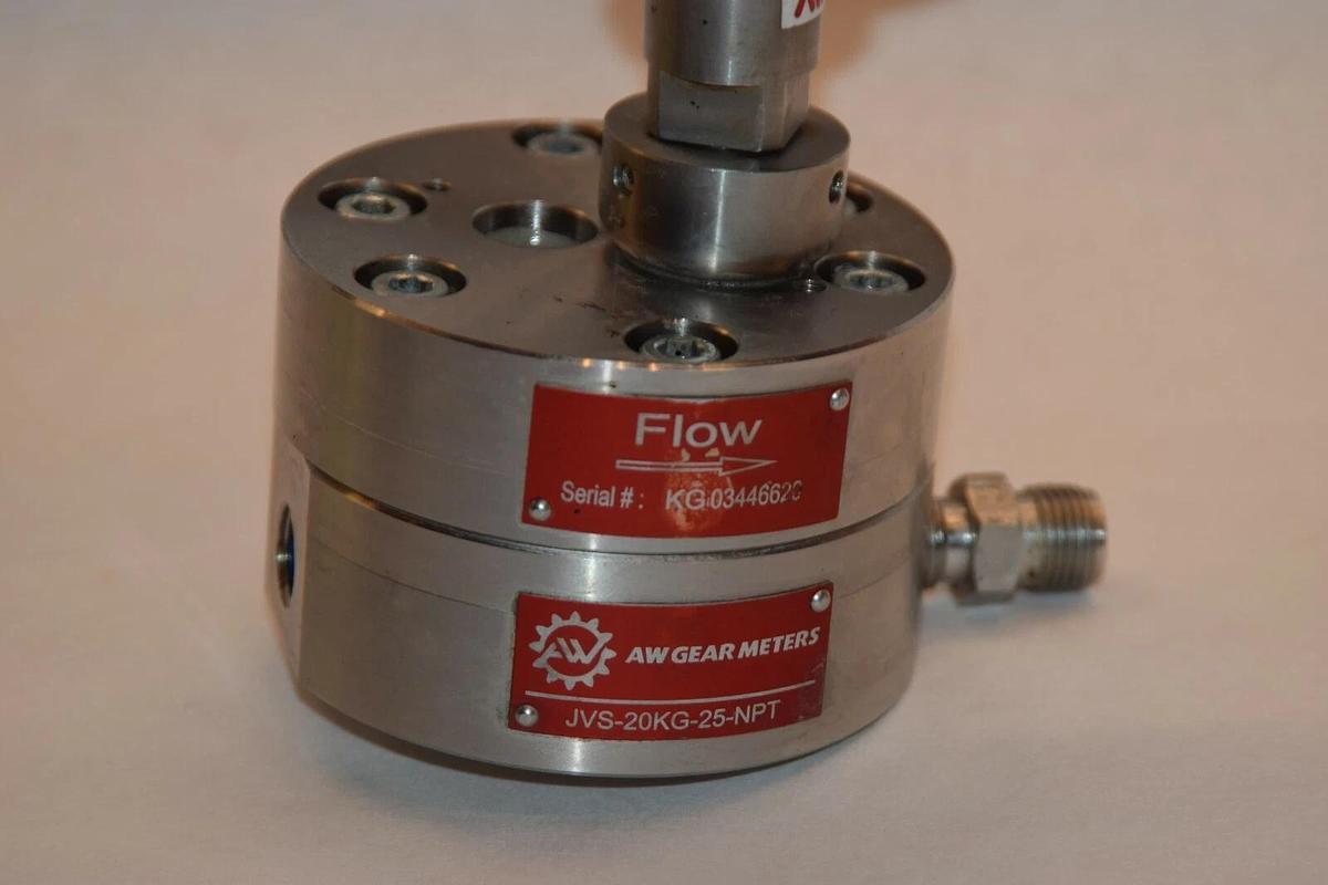 Used AW COMPANY Gear Flow Meter JVS-20KG-25 NPT Geared Flow Meter JVS-20KG-25-NPT
