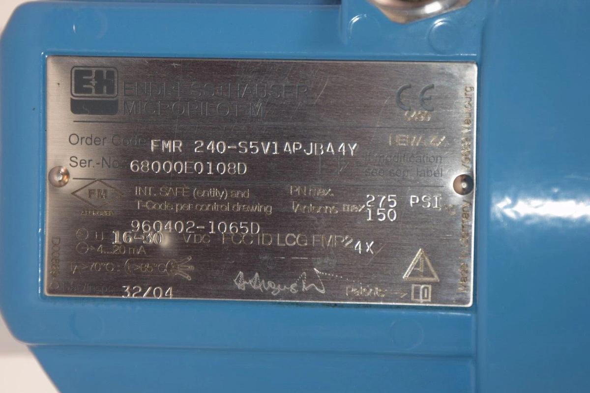 Used ENDRESS + HAUSER Level Radar Micropilot FMR240 FMR240-S5V1APJBA4Y 4" (used)