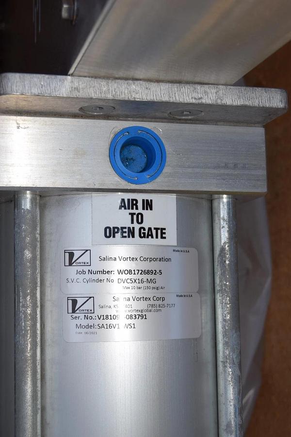 Salina Vortex SVC Cylinder Roller Gate Valve 16" SA16V1-WS1 SA16V1WS1 NEW