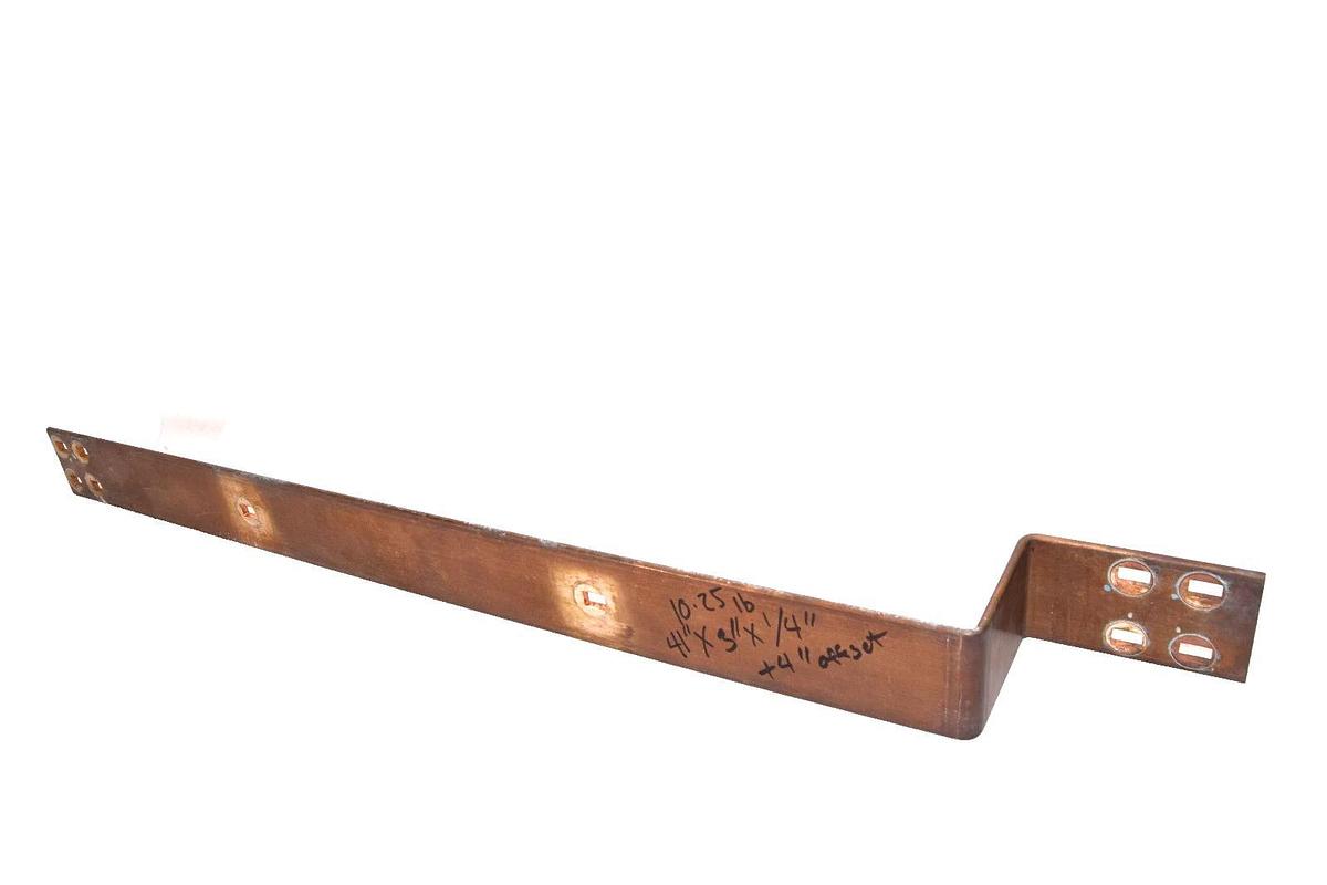 Used 41" x 3" x 1/4" (+4" offset Step) Copper Flat BusBar bus bar buss bar Stock