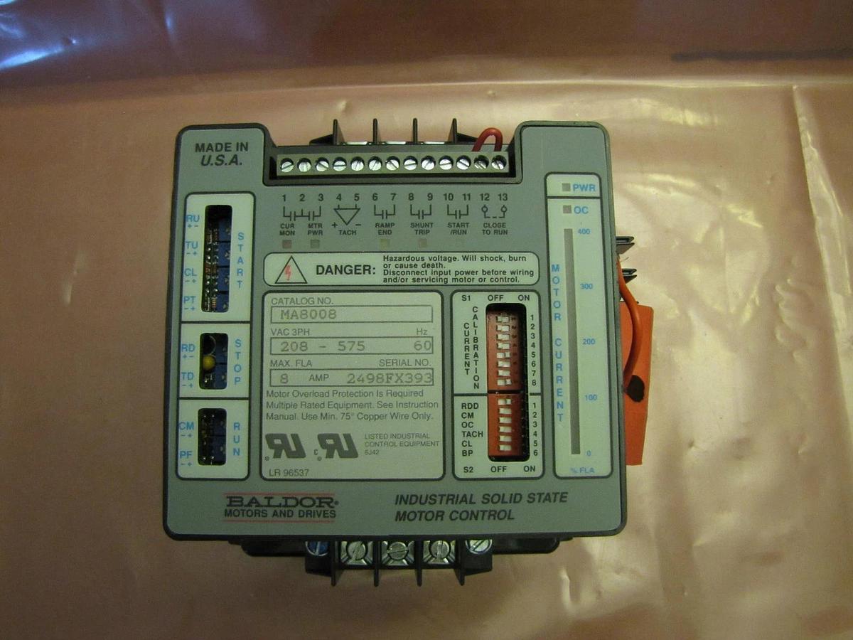 BALDOR MOTOR CONTROL MA8008 NEW