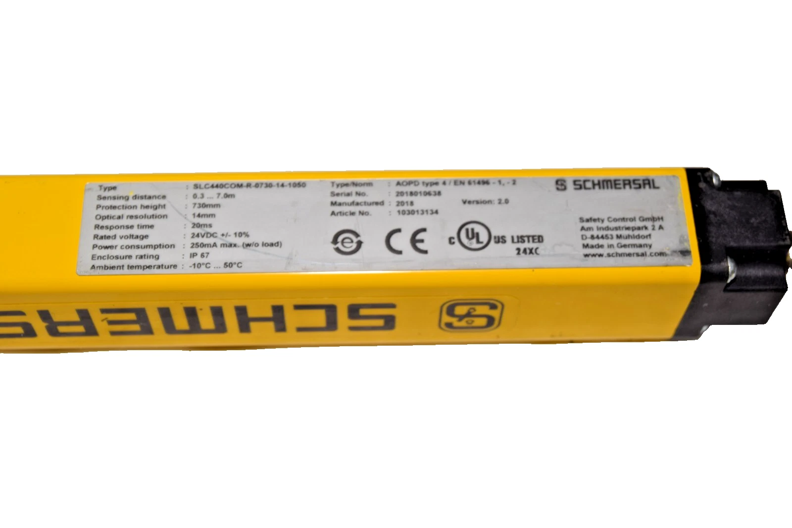 Schmersal Safety Light Curtain SLC440COM-R-0730-14-1050 Receiver (New)