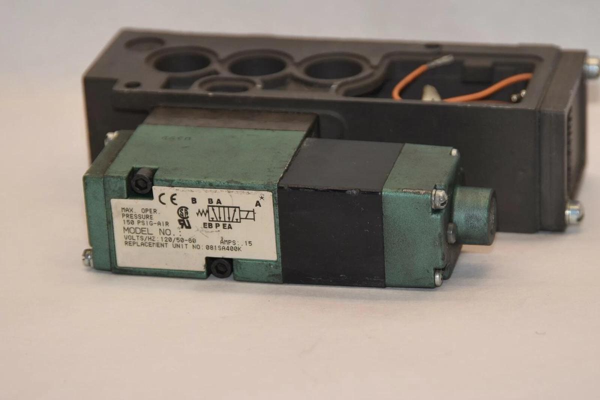 (NEW) NUMATICS EBPEA 081SA400K 150psig 120V Solenoid Valve & Base