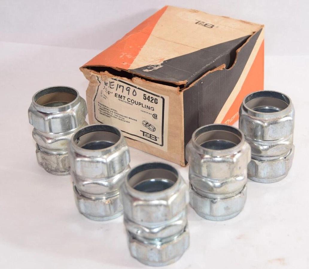 (NEW - Box of 5) T&B 78-6210-05420 1-1/4" EMT Coupling Steel