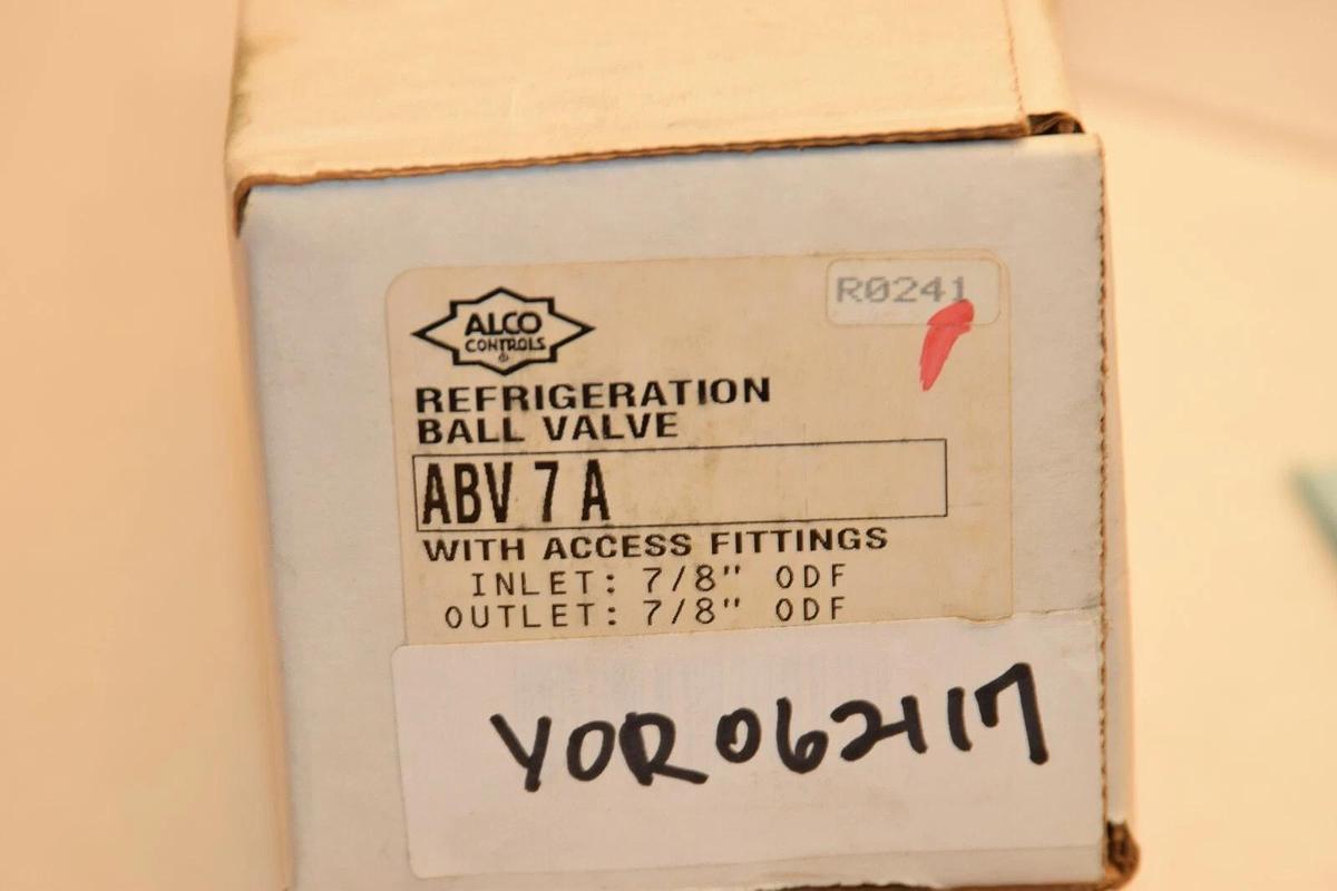 (NEW) ALCO ABV7A 7/8" ODF Refrigeration Ball Valve