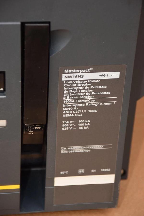Square D Masterpact NW16H3 WA6EER63AFXXXXXXA 1600A 1600 Amp *NEW, DMG TAKE OUT*