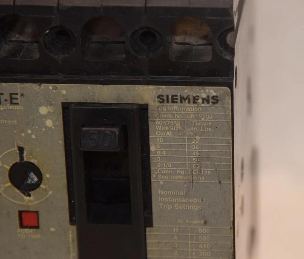 Used SIEMENS ITE ED63A050 50A 50 Amp 50 A 3P Molded Case Circuit Breaker