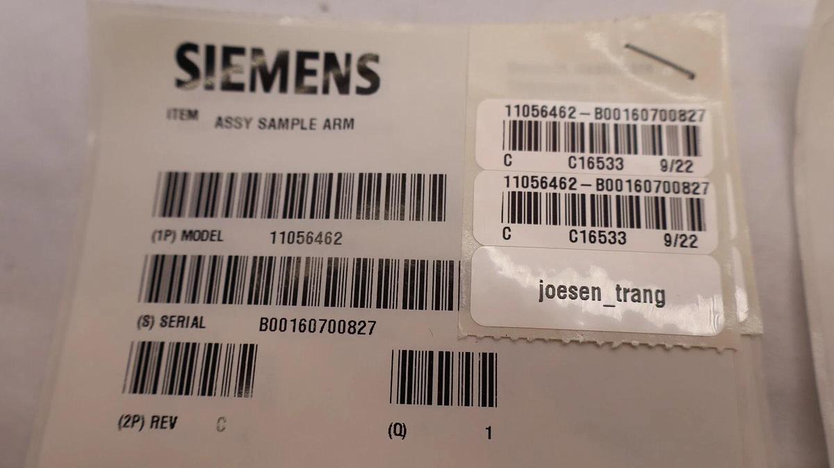 Used SIEMENS 10807504 C-Assembly Transducer W/2 11056462 Assembly Sample Arm