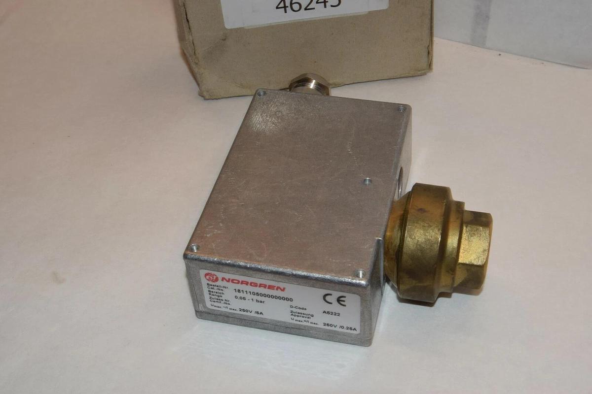 NEW NORGREN 1811105000000000 1811105 0.05-1 BAR 250V 5A PRESSURE SWITCH