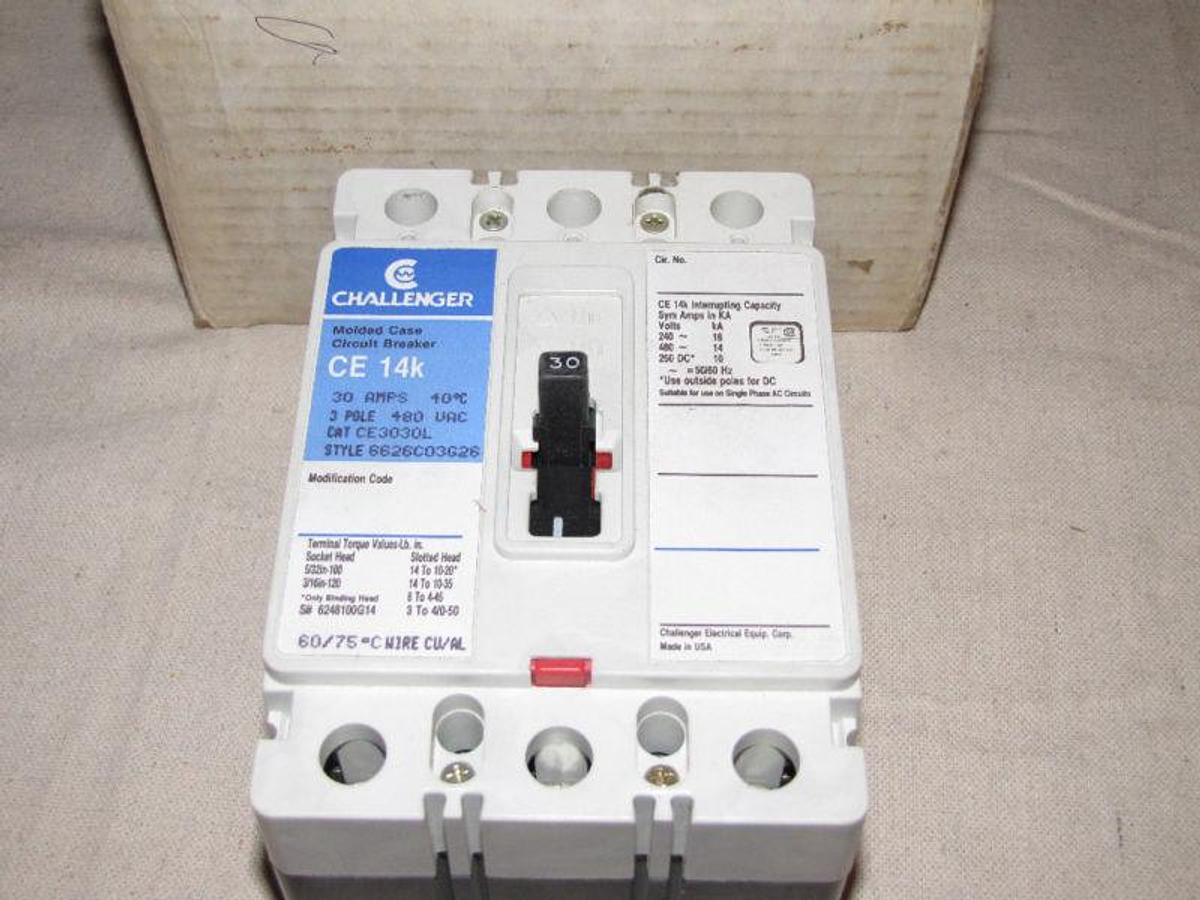 NEW CHALLENGER BREAKER 30 AMP A30 A CE3030 480V CE 14K