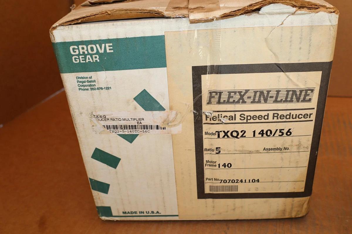 Grove Gear Helical Speed Reducer Gear Box Flex-In-Line TXQ2 140/56 5:1 (NEW)