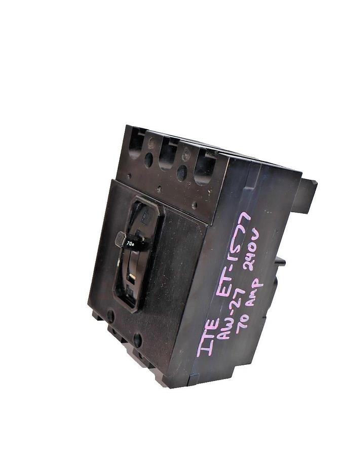 Used ITE Circuit Breaker 70A 70 Amp 3 Pole ET-1577 ET1577 AW-27 240v