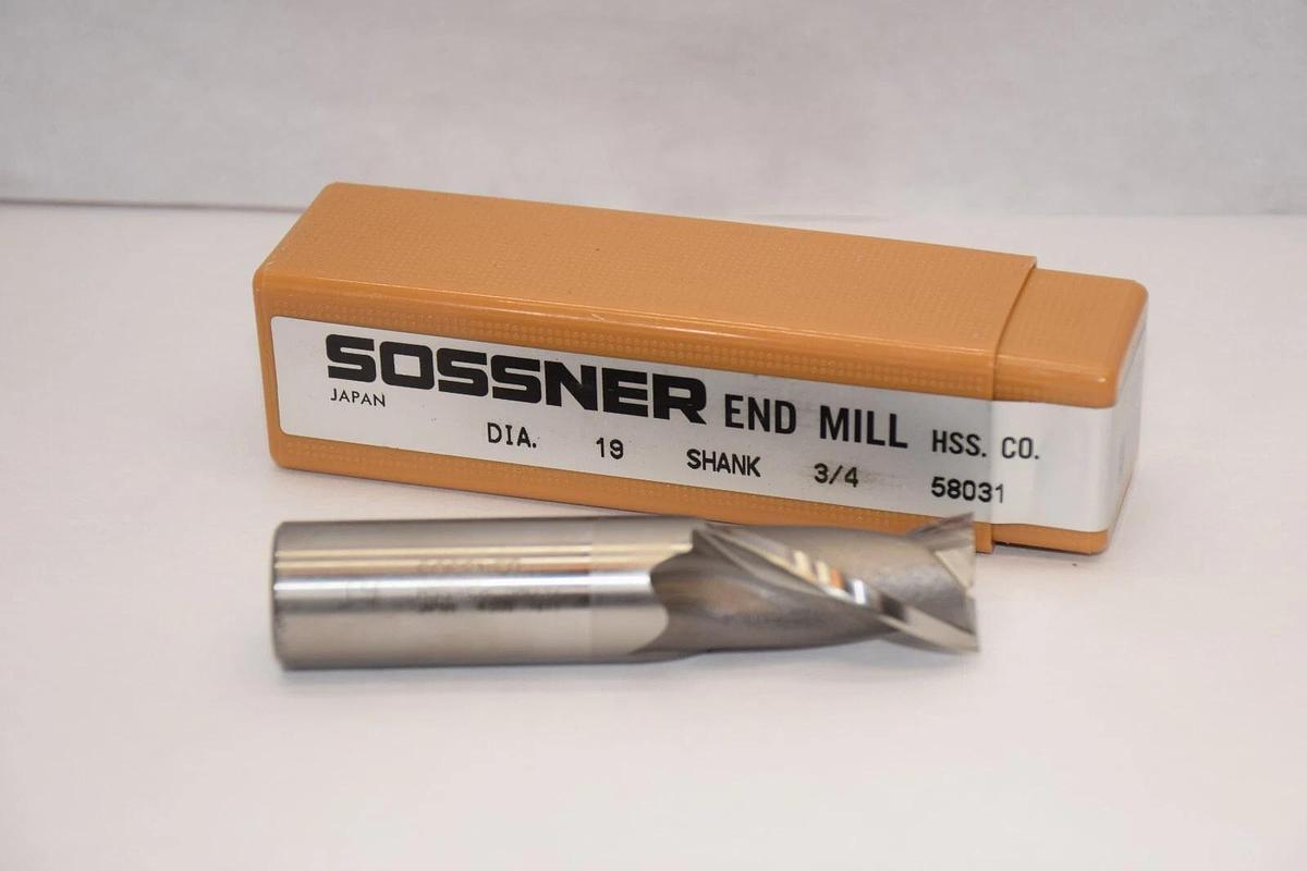 (NEW) SOSSNER 58031 HSS-CO 3/4" Shank End Mill