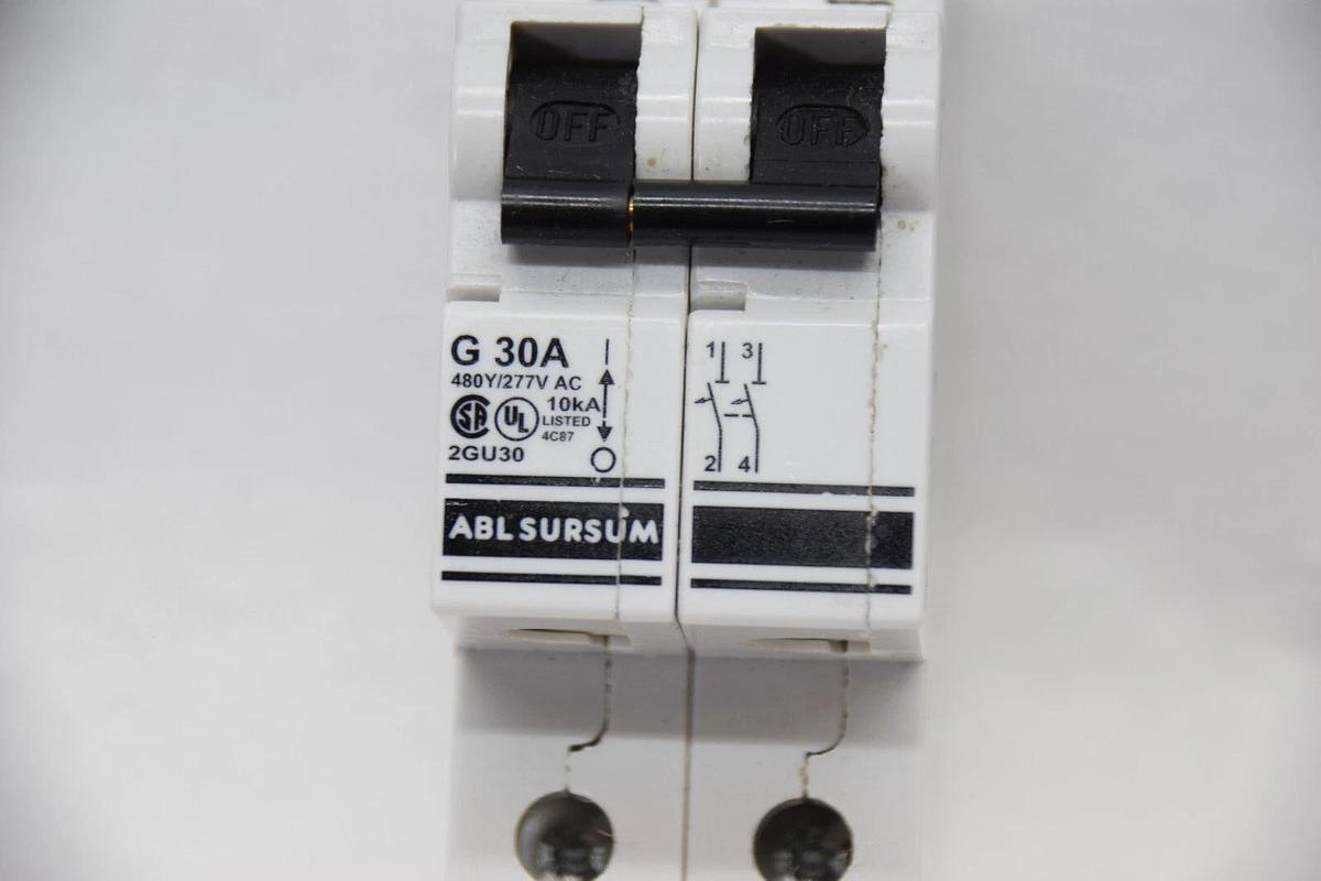 Used ABL SURSUM G 30A 30A 30 Amp 480Y/277V AC 10KA 2GU30 2 POLE 2p
