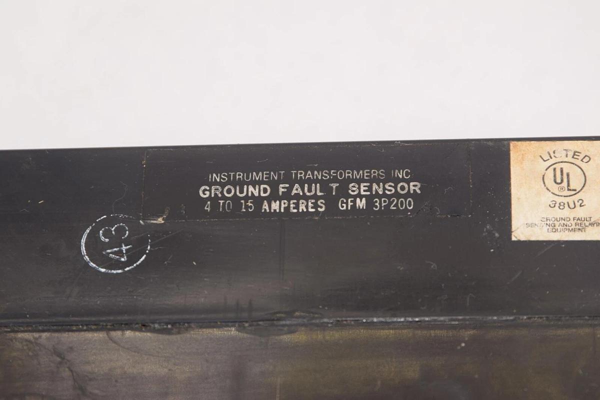 Used INSTRUMENT TRANSFORMERS INC GFM 3P200 GFM3P200 4-15Amp Ground Fault Sensor
