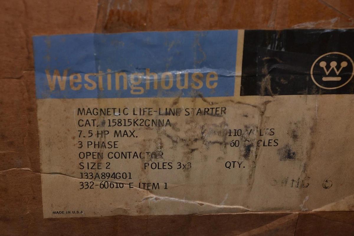 (New) WESTINGHOUSE 15815K2CNNA 15815K2CNN A 7.5HP 3 P 110V LIFE-LINE STARTER