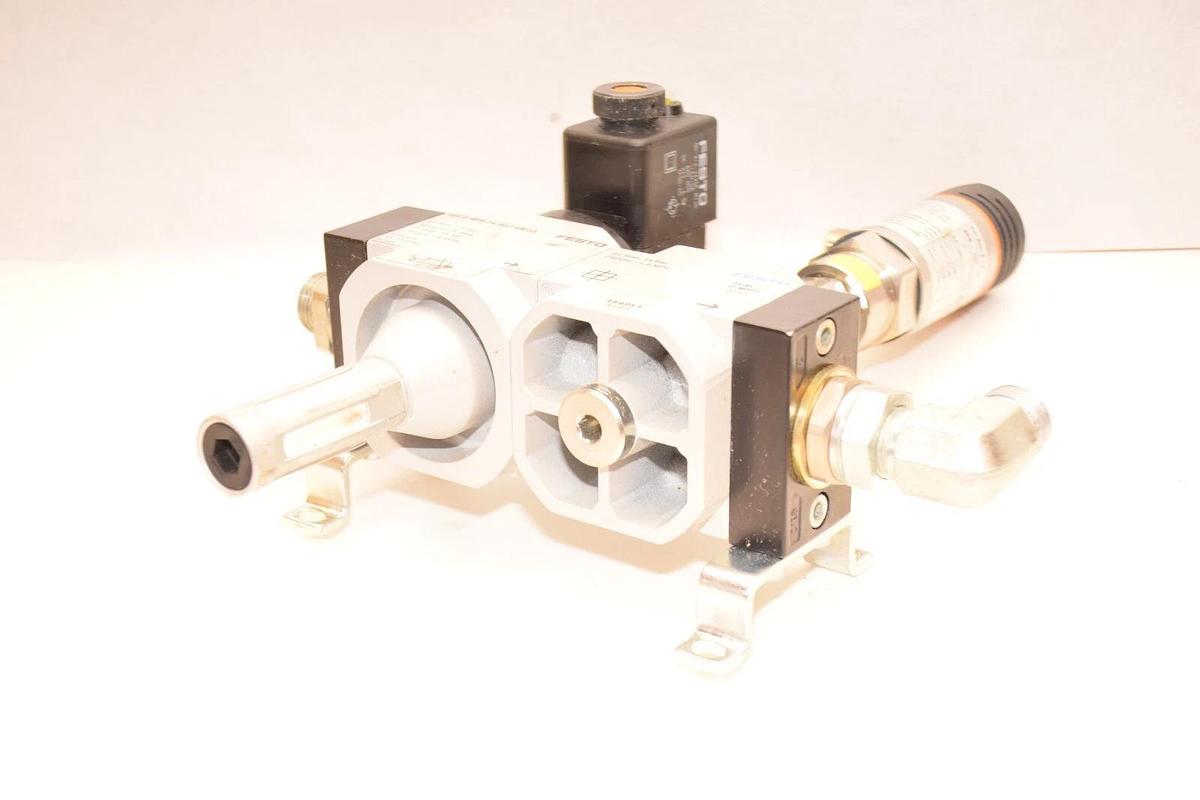 Used FESTO HEE-D-MIDI-24-M12-VW-SA 539915 SA-219181 On/Off Valve W/ IFM PN7004 Sensor