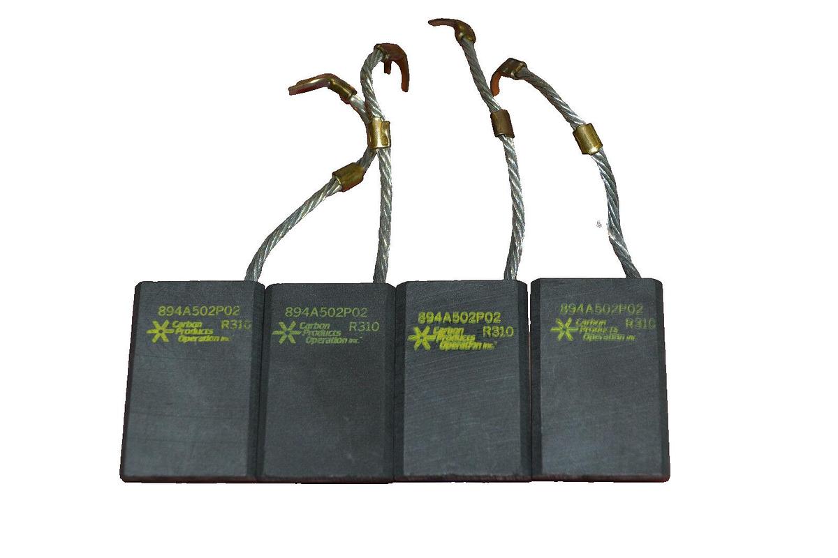 Used (4) CARBON PRODUCTS MOTOR BRUSH 2 X 1 1/4 X 3/8 894A502P02 R310