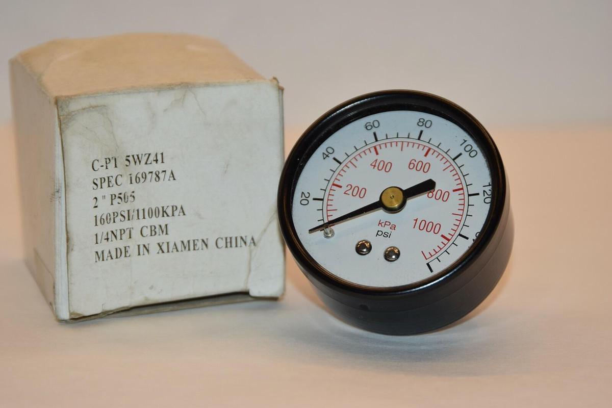 NEW GRANGER C-PT 5WZ41 0-160psi 2" FACE 1/4" NPT PRESSURE GAUGE