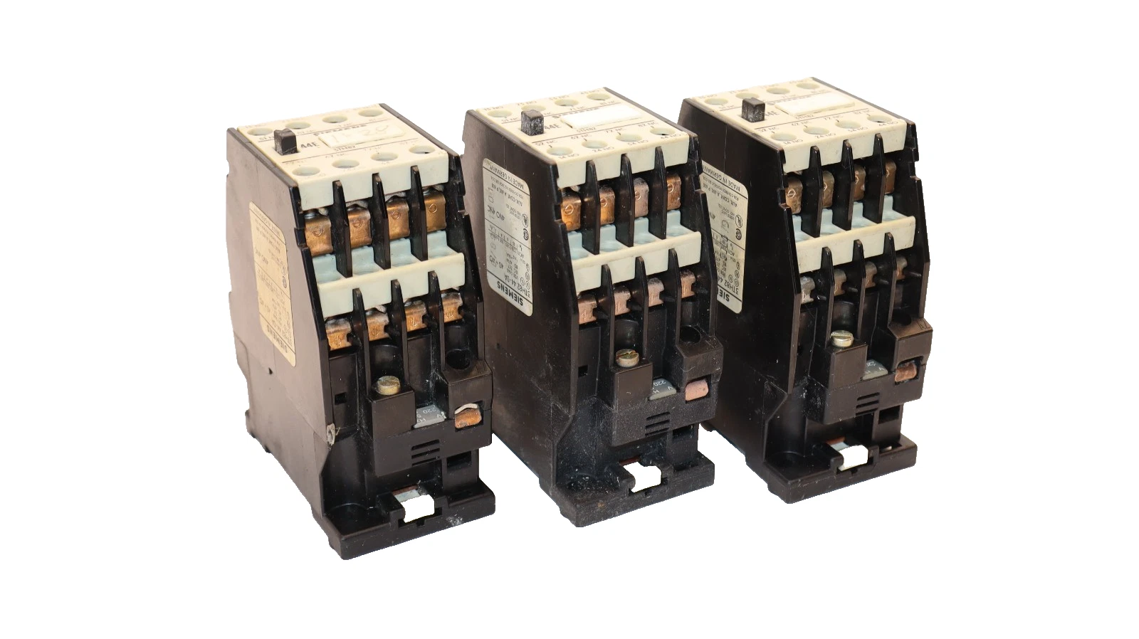 Used Siemens 3TH82 44-0A , 3TH8244-0A 220V 50/60Hz Contactor (Lot of 3)