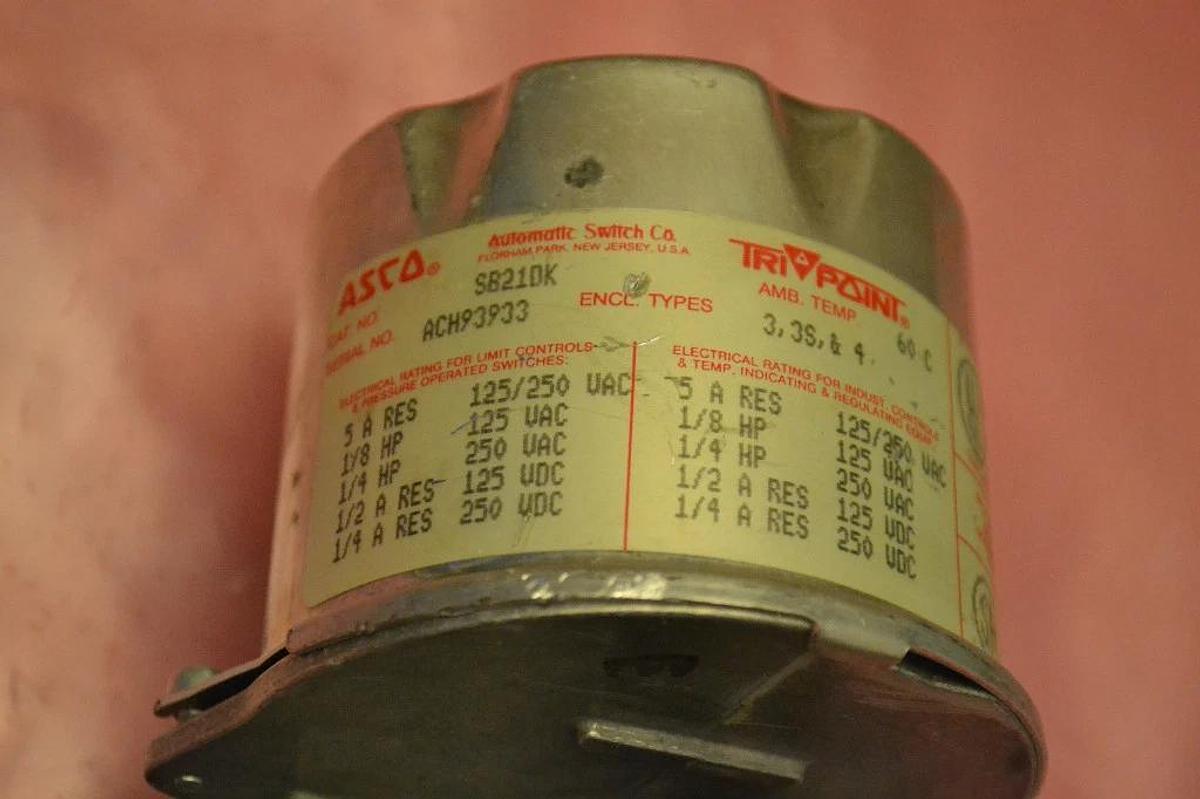 ASCO SB210DK PRESSURE SWITCH NEW